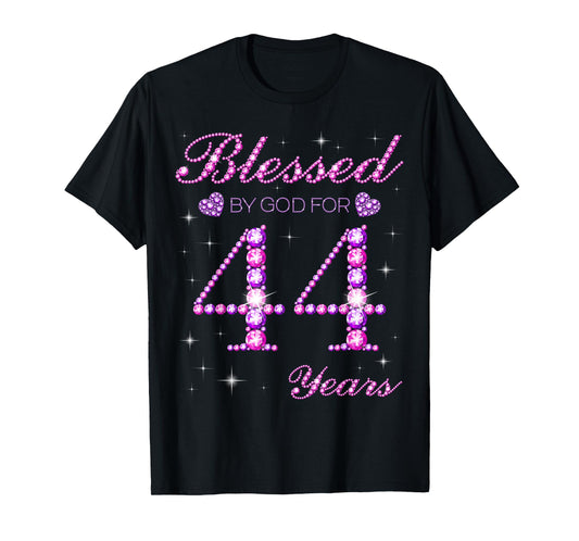 Blessed by God for 44 Years Old 44th Birthday Party T-Shirt