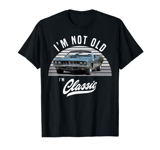 1971 Cuda Plymouth Barracuda Convertible Vintage Cars T-Shirt, Small