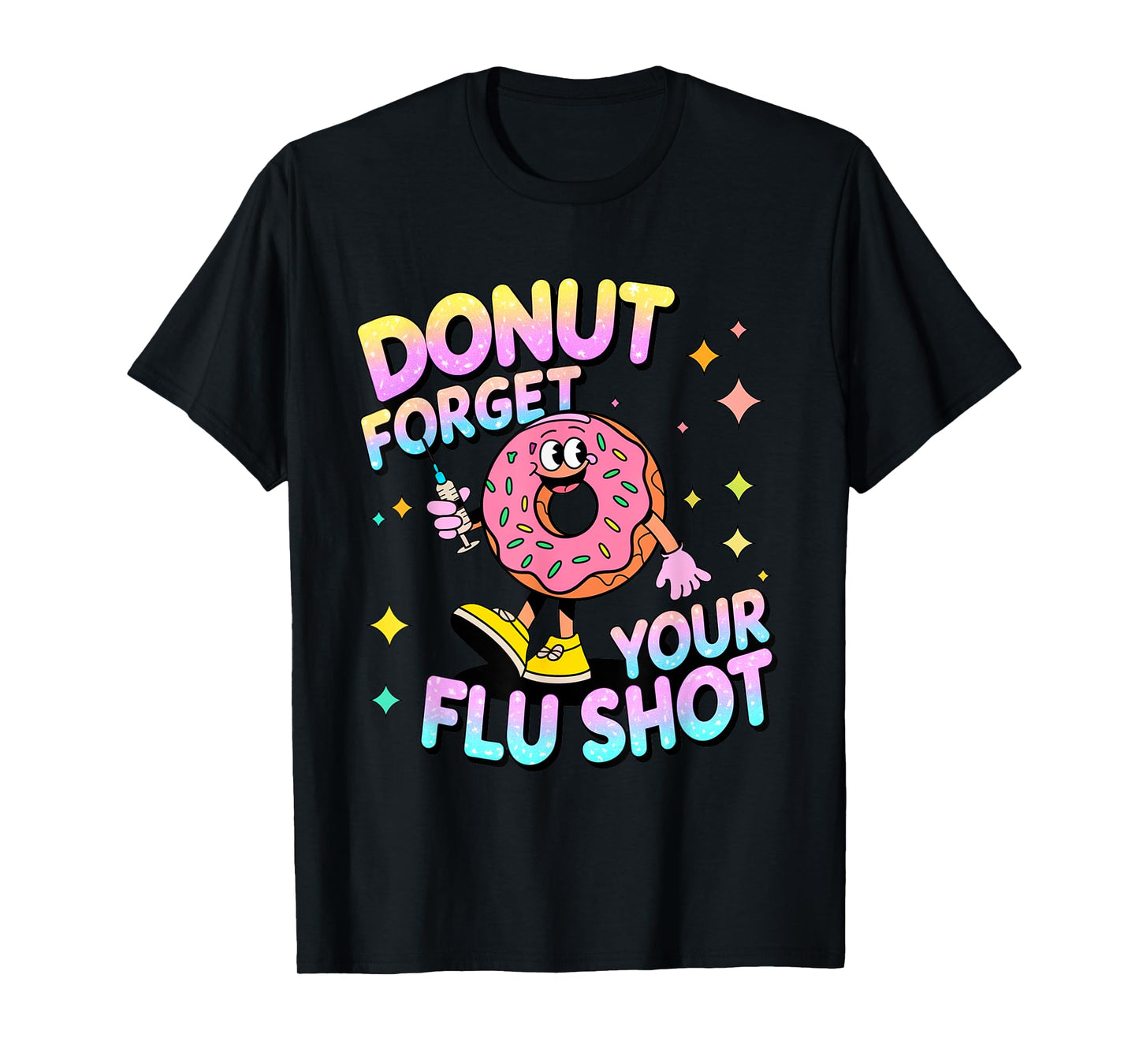 flu shot nurse medical funny nursing flu cold season donut T-Shirt