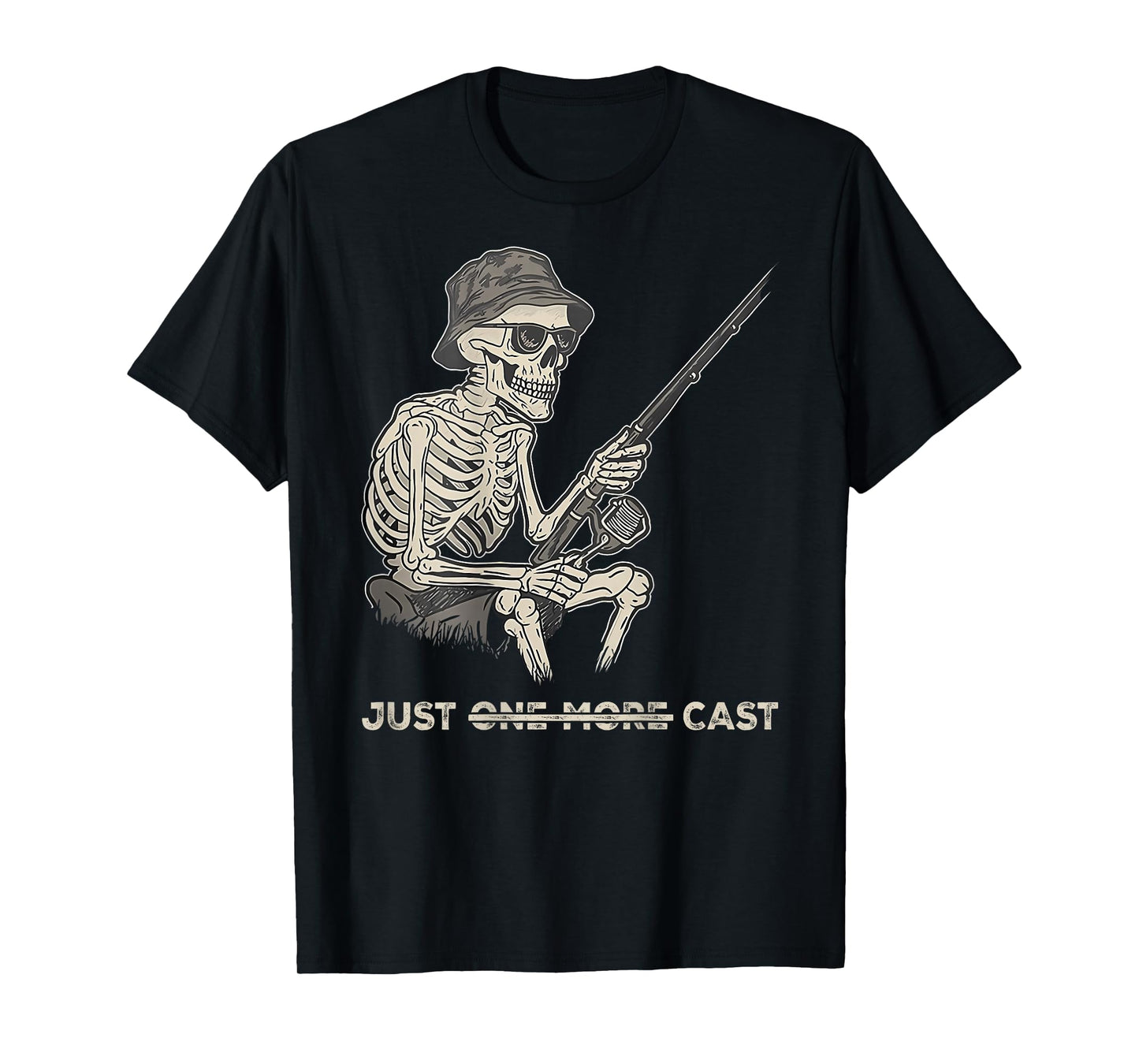 Just One More Cast - Fisherman Skeleton Fishing Lover (BACK) T-Shirt