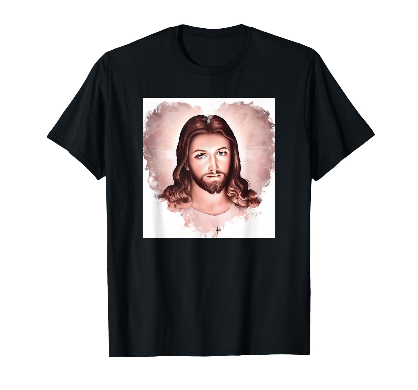 Funny The Face of Jesus Christ in A Heart Shape T-Shirt