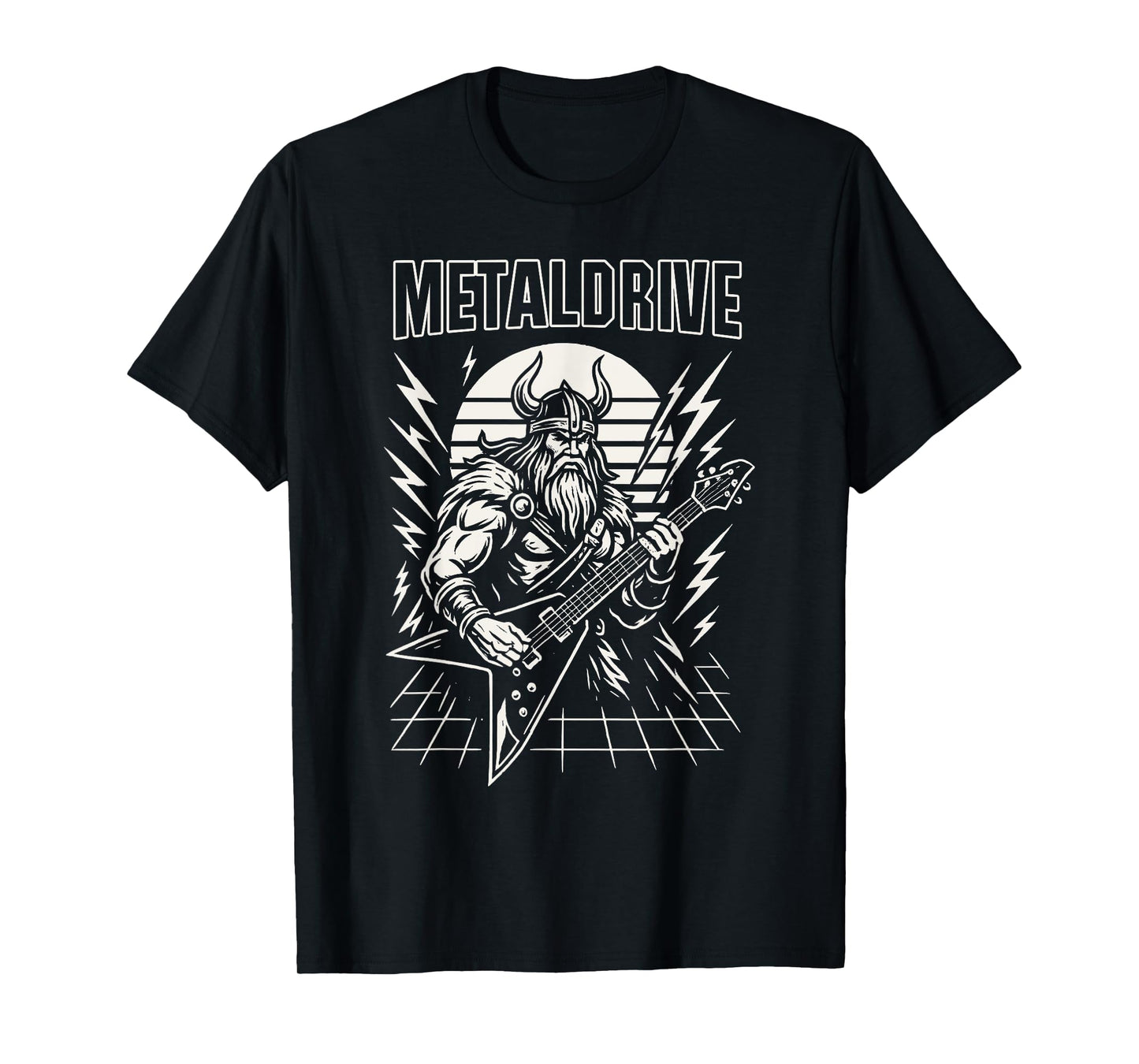 Viking Metal Guitarist Design Norse Mythology Heavy Metal T-Shirt