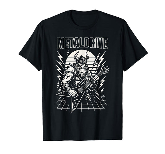 Viking Metal Guitarist Design Norse Mythology Heavy Metal T-Shirt