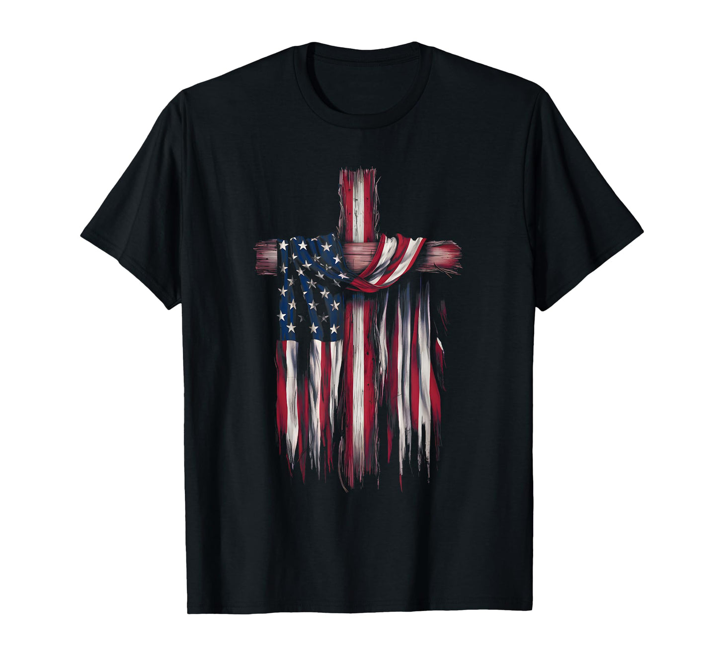 USA Flag Religious Quote 4th of July Christian Faith Women Men T-Shirt