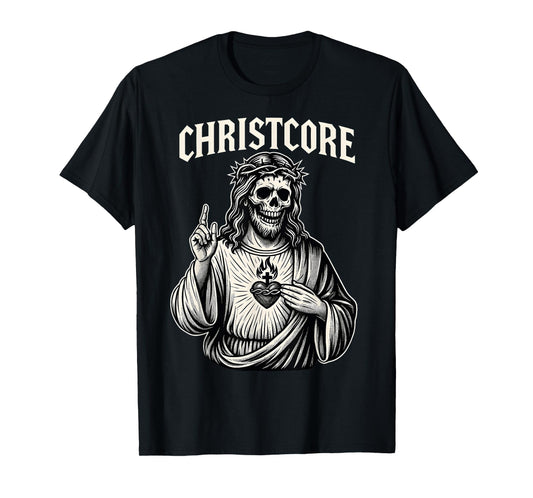 Christcore Skull Jesus Sacred Heart Christian Metal Gothic T-Shirt