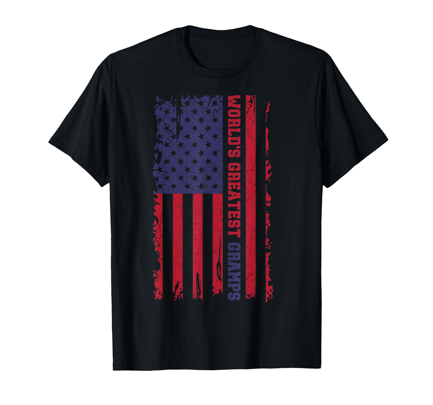 World's Greatest Gramps Vintage Father's Day Grandpa US Flag T-Shirt