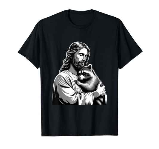 Raccoon Lover Christian Holding Trash God Faith Men Women T-Shirt