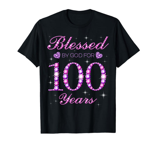 Blessed by God for 100 Years Old 100th Birthday Party T-Shirt