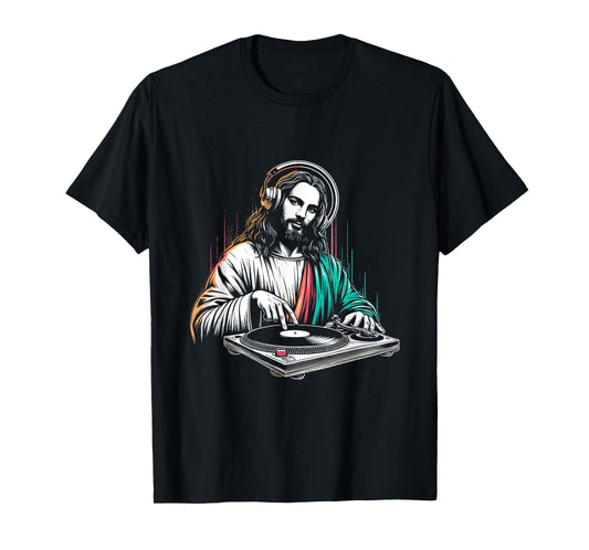 Jesus Christ DJ - Funny Vintage Holy Turntables Music Lover T-Shirt