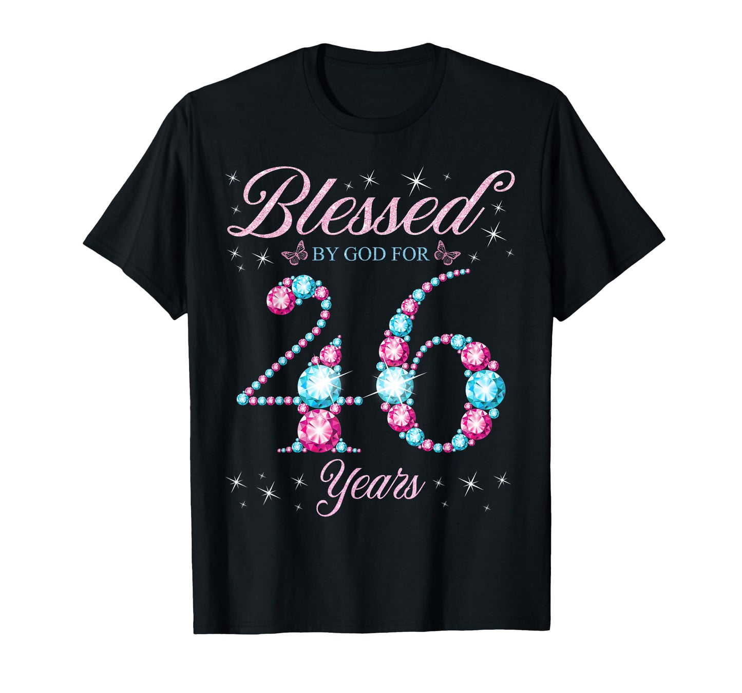 Blessed By God For 46 Years Old 46th Birthday Woman Queen T-Shirt