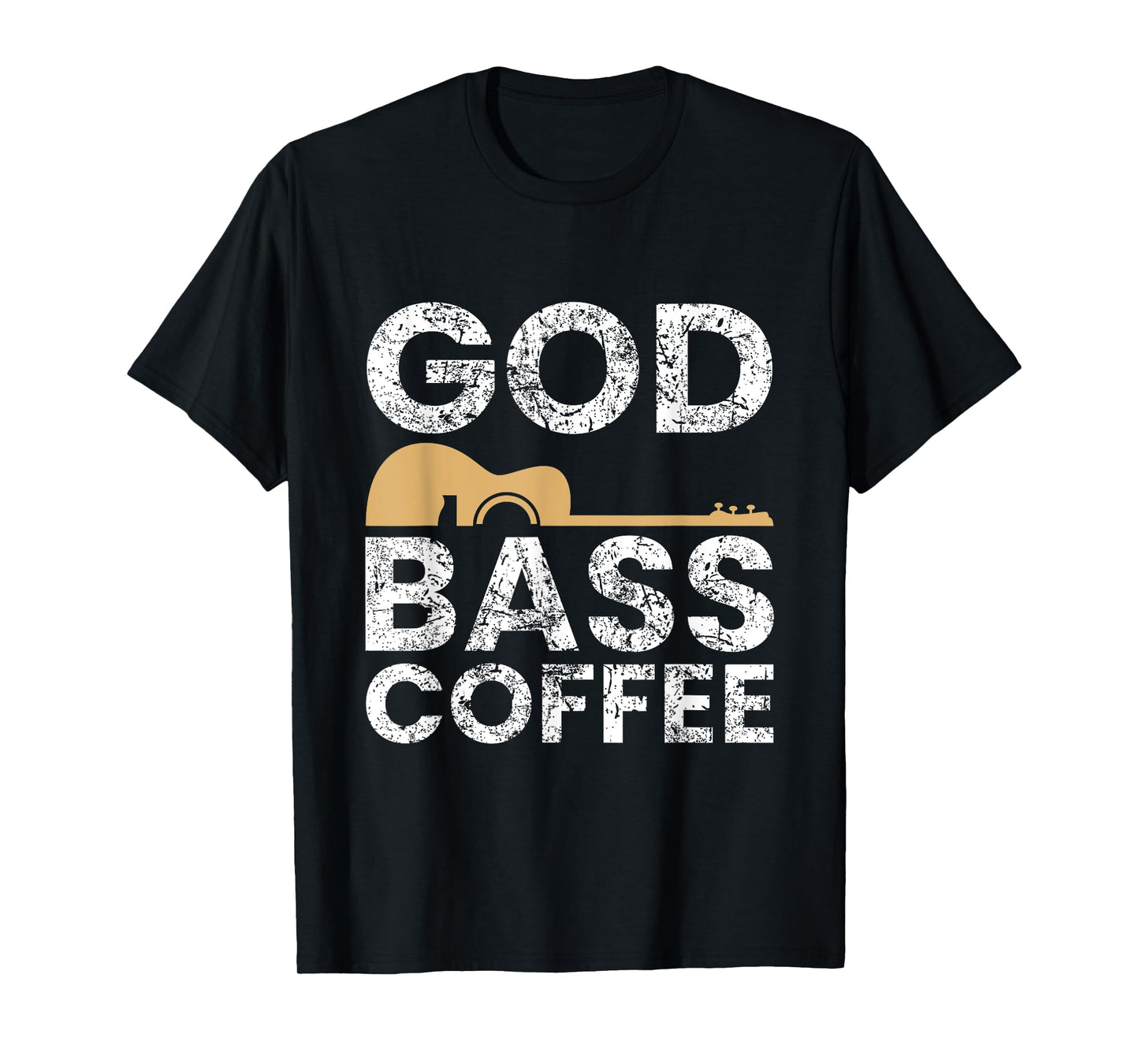 God Bass Coffee Guitar Christian Religious Church Music Gift T-Shirt