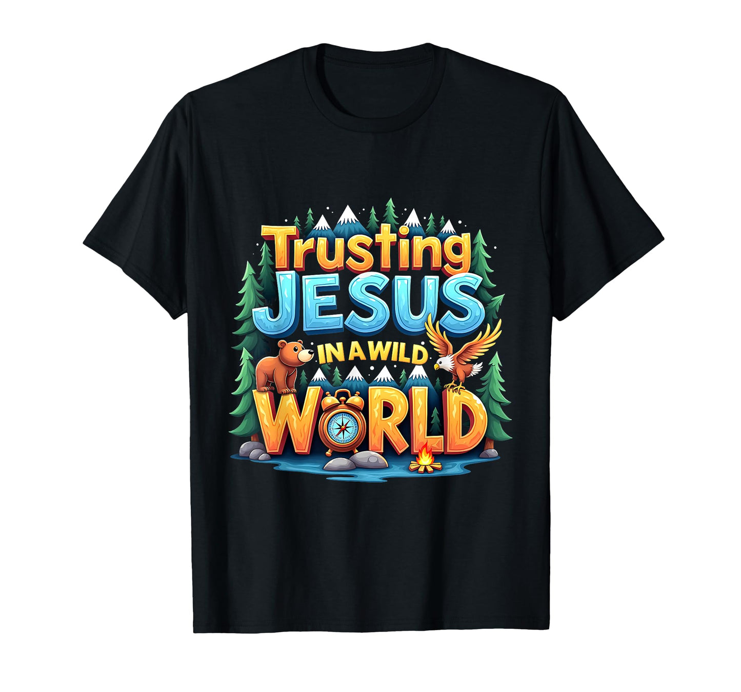 Trusting Jesus Camp Christian Summer True North VBS 2025 T-Shirt