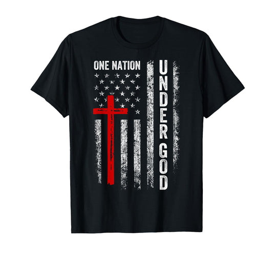 USA Flag Christian Faith Family Freedom Dad Men 4th Of July T-Shirt