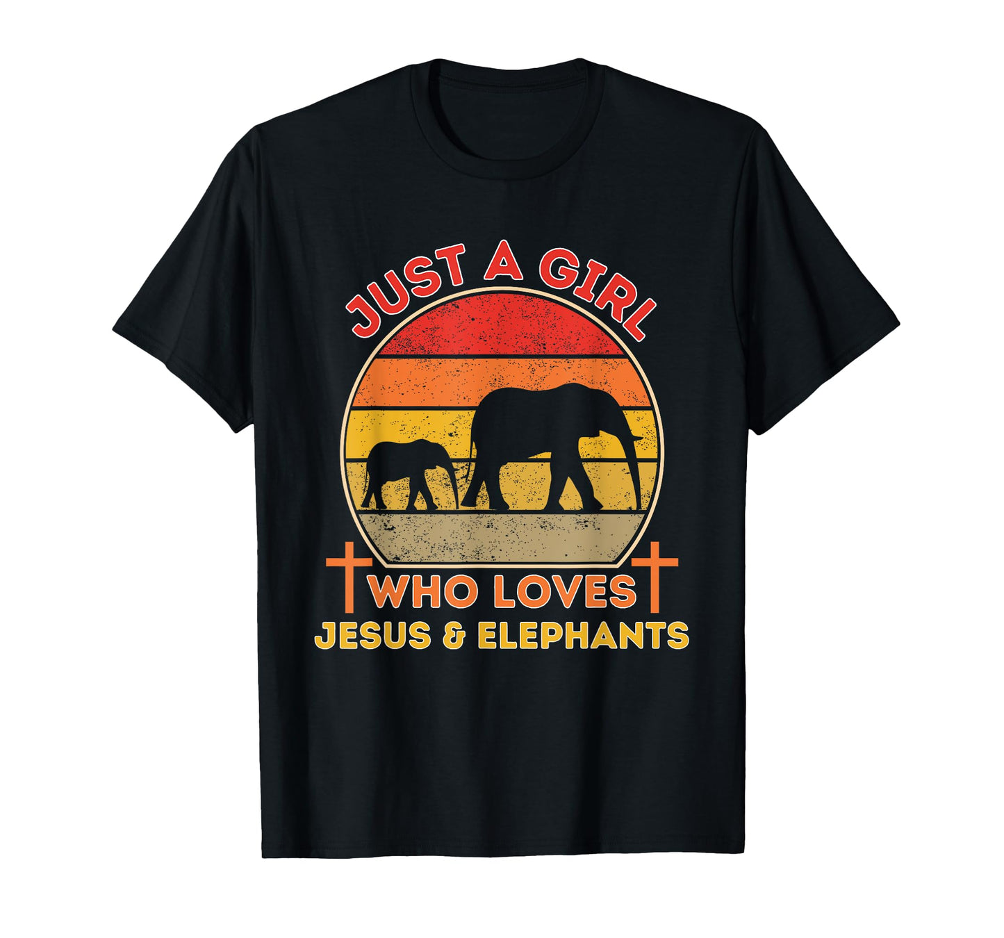 Just A Girl Who Loves Jesus And Elephants - Retro Christian T-Shirt