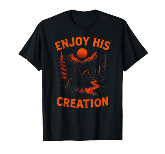 Outdoors Enjoy His Creation Vintage Mens Christian Faith T-Shirt