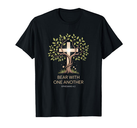 Christian Cross Tree Verse Ephesians 4:2 Inspirational T-Shirt