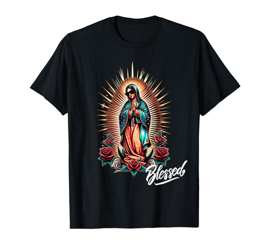 Chicano Latino Mexican Mary Guadalupe Blessed Religious T-Shirt