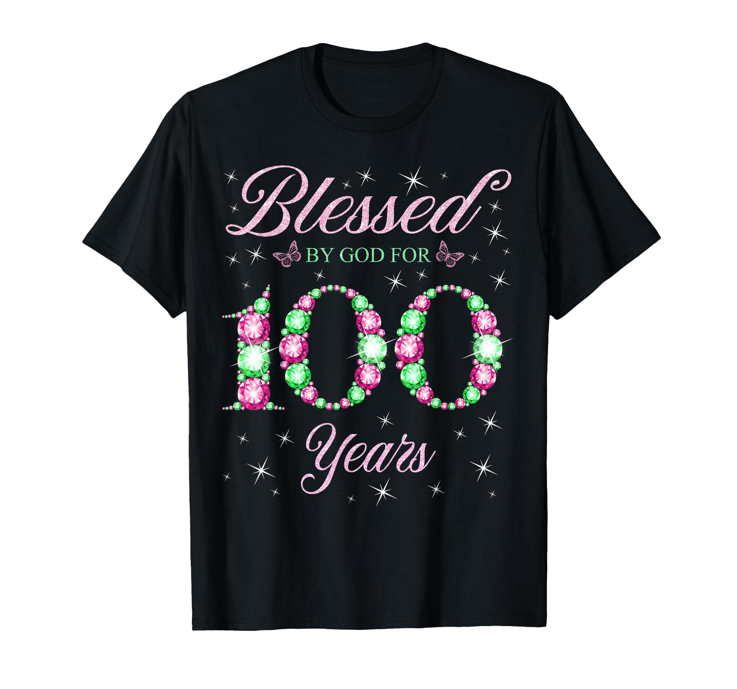 Blessed By God For 100 Years Old 100th Birthday Party T-Shirt