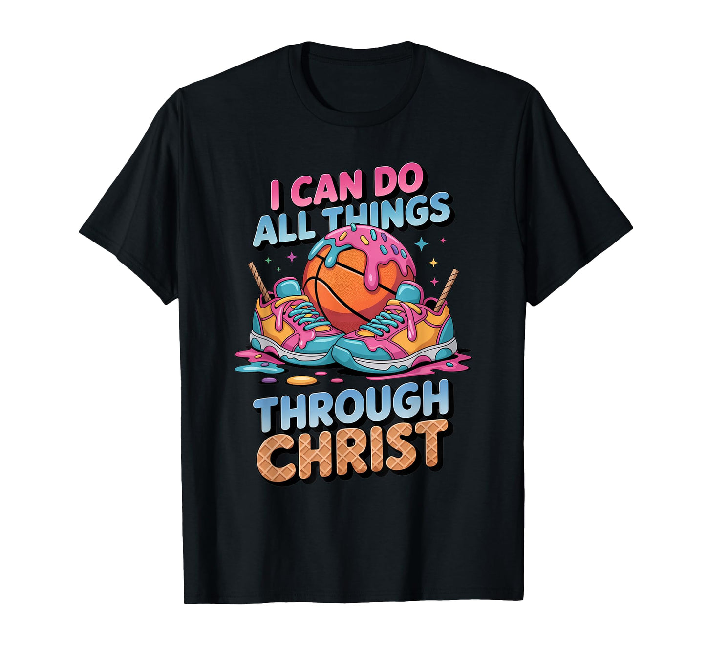 Christian Basketball Shirts Boys Ice Cream Philippians 4:13 T-Shirt