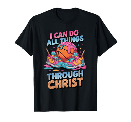 Christian Basketball Shirts Boys Ice Cream Philippians 4:13 T-Shirt