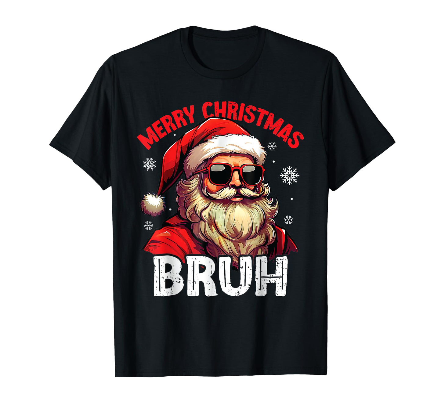Merry Christmas Bruh Funny Santa Claus Retro Men Women Kids T-Shirt