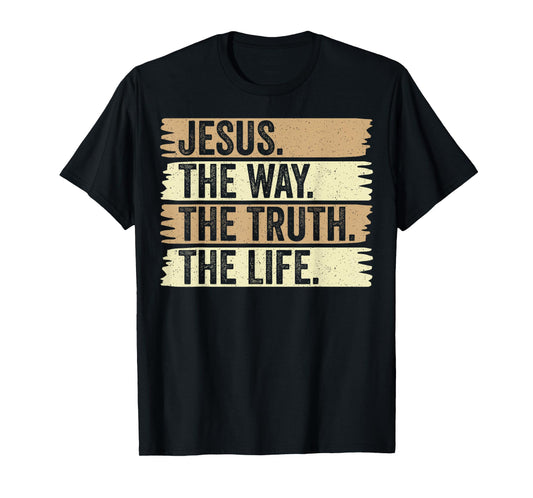 Retro Jesus The Way Truth and Life Vintage Christian Worship T-Shirt