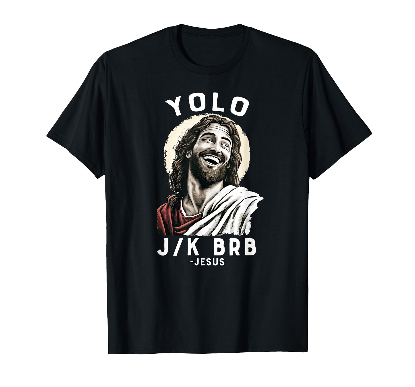 Team Jesus 28:6 Funny Christian Easter Jesus YOLO JK BRB T-Shirt - Black, Small