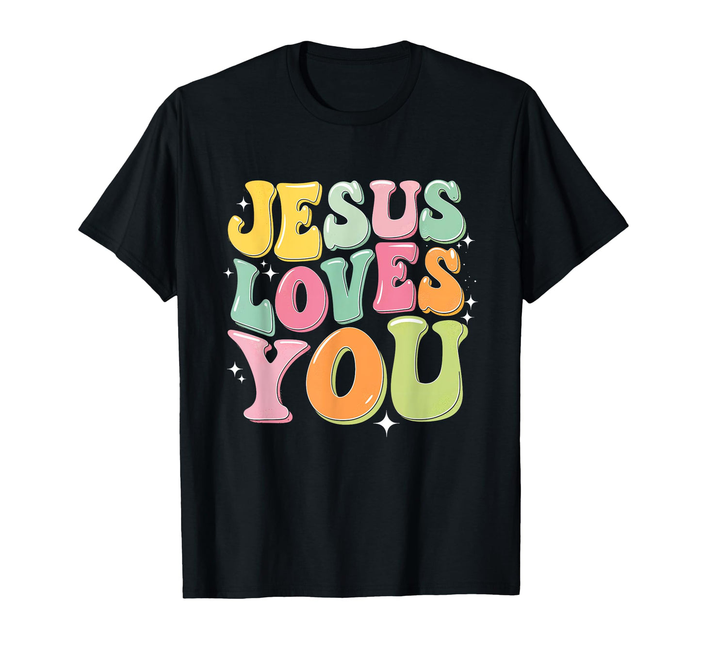 Jesus Loves You Retro Colorful Faith Inspiration T-Shirt