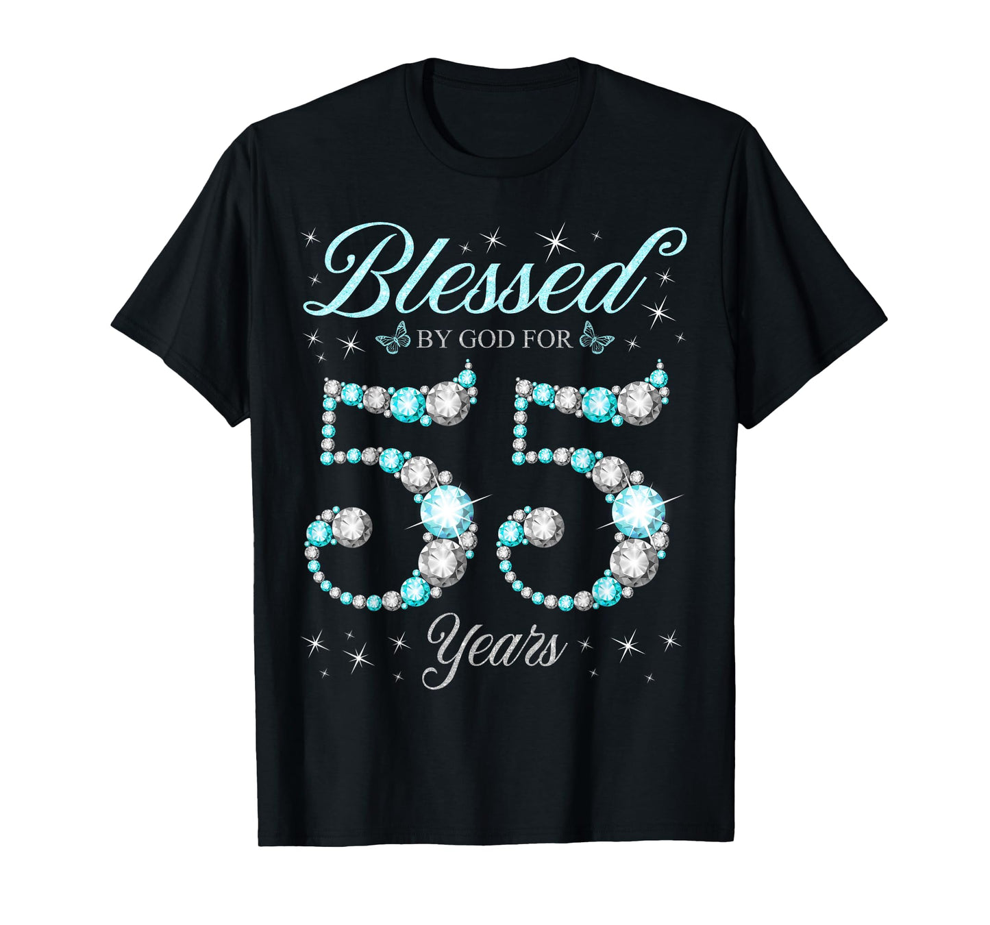 Blessed By God For 55 Years Old 55th Birthday B-Day Party T-Shirt