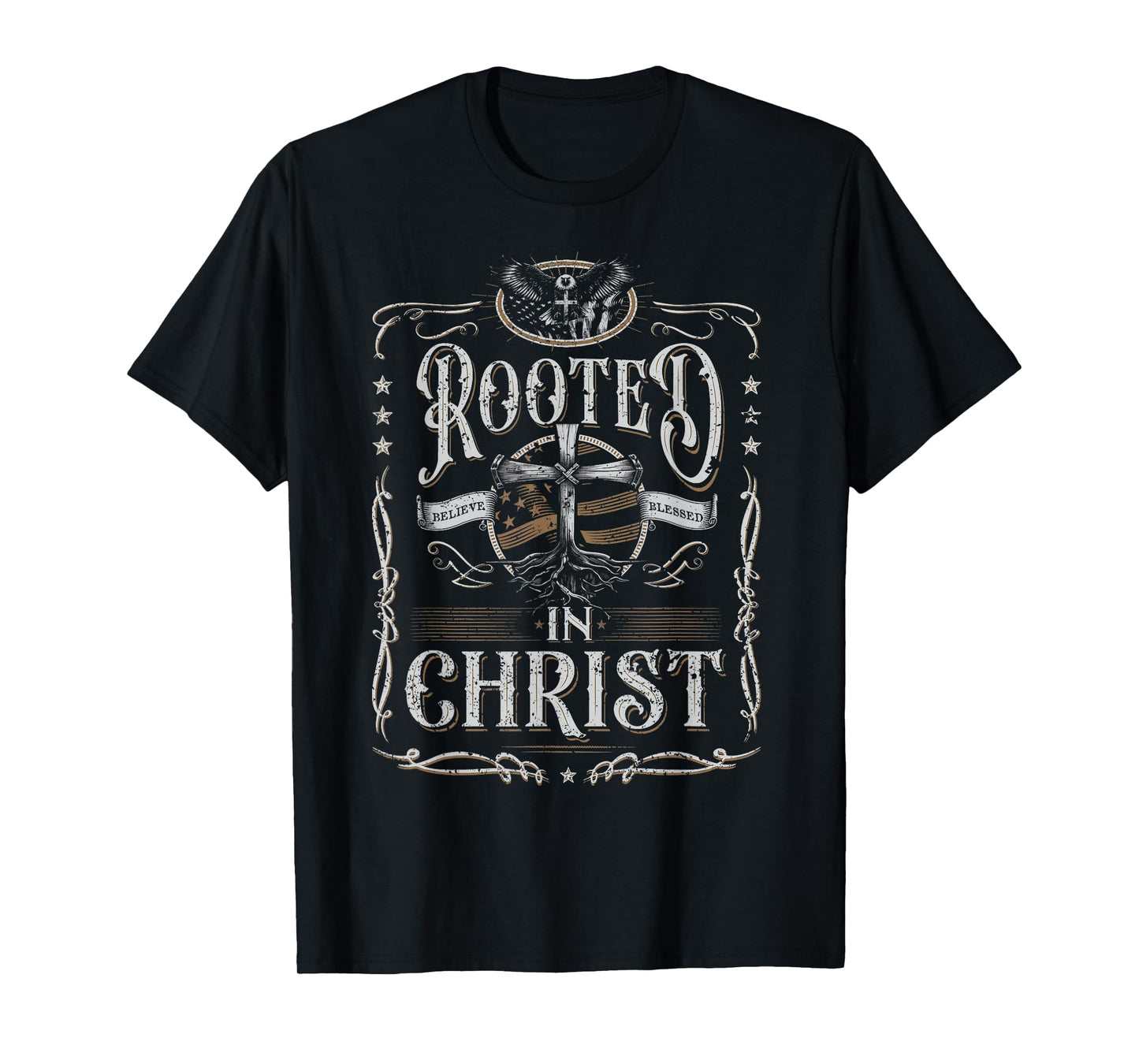Rooted in Christ Shirt, Jesus Shirts, Cross Christian T-Shirt