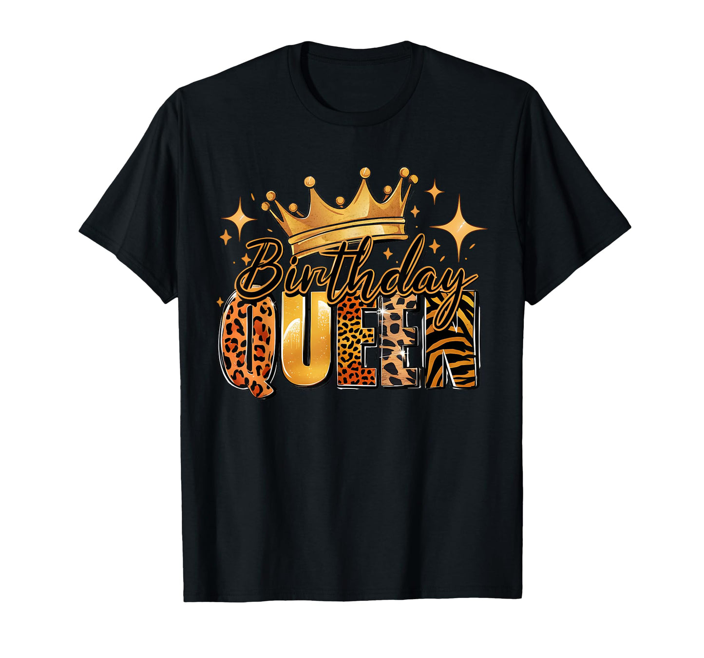 Birthday Queen Golden Crown American Afro Girls Women party T-Shirt
