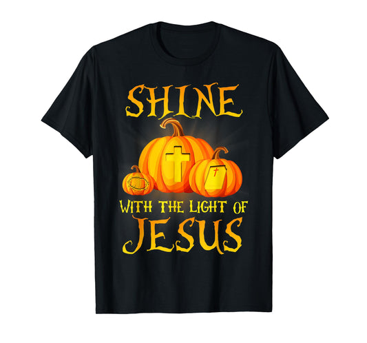 Jack O Lantern Jesus Pumpkin Shine With The Light Of Jesus T-Shirt