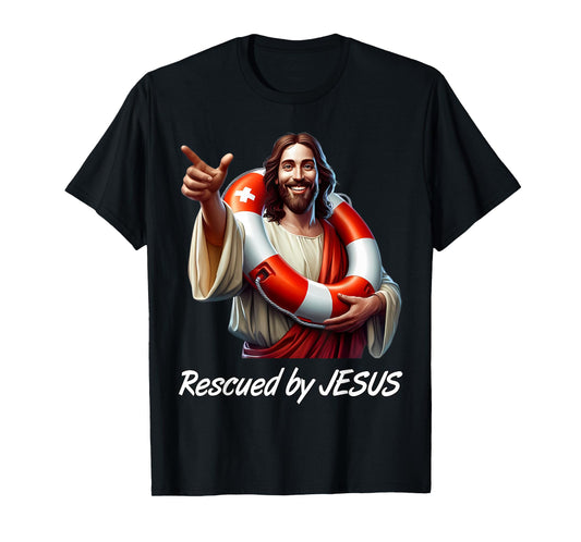 Rescued By Jesus Funny Life Float Preserver T-Shirt