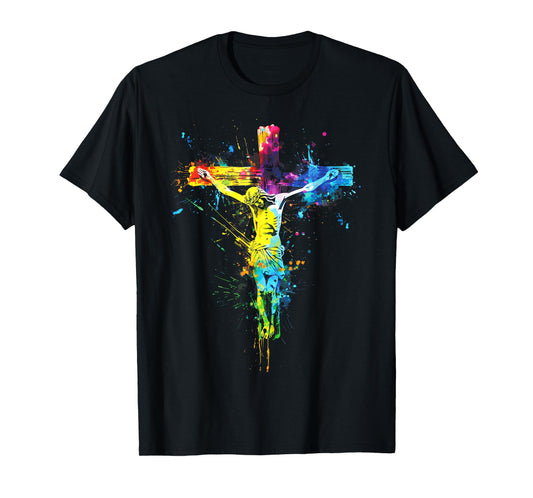 Jesus Cross Christian Watercolor Crucifixion T-Shirt