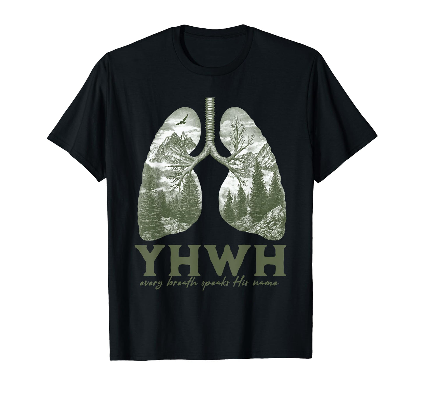 Floral Lung Christian Our Very Breath Speaks His Name YHWH T-Shirt