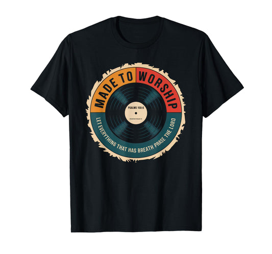 Worship Tshirt Christian Music Retro Cassette Psalms 150:6 T-Shirt