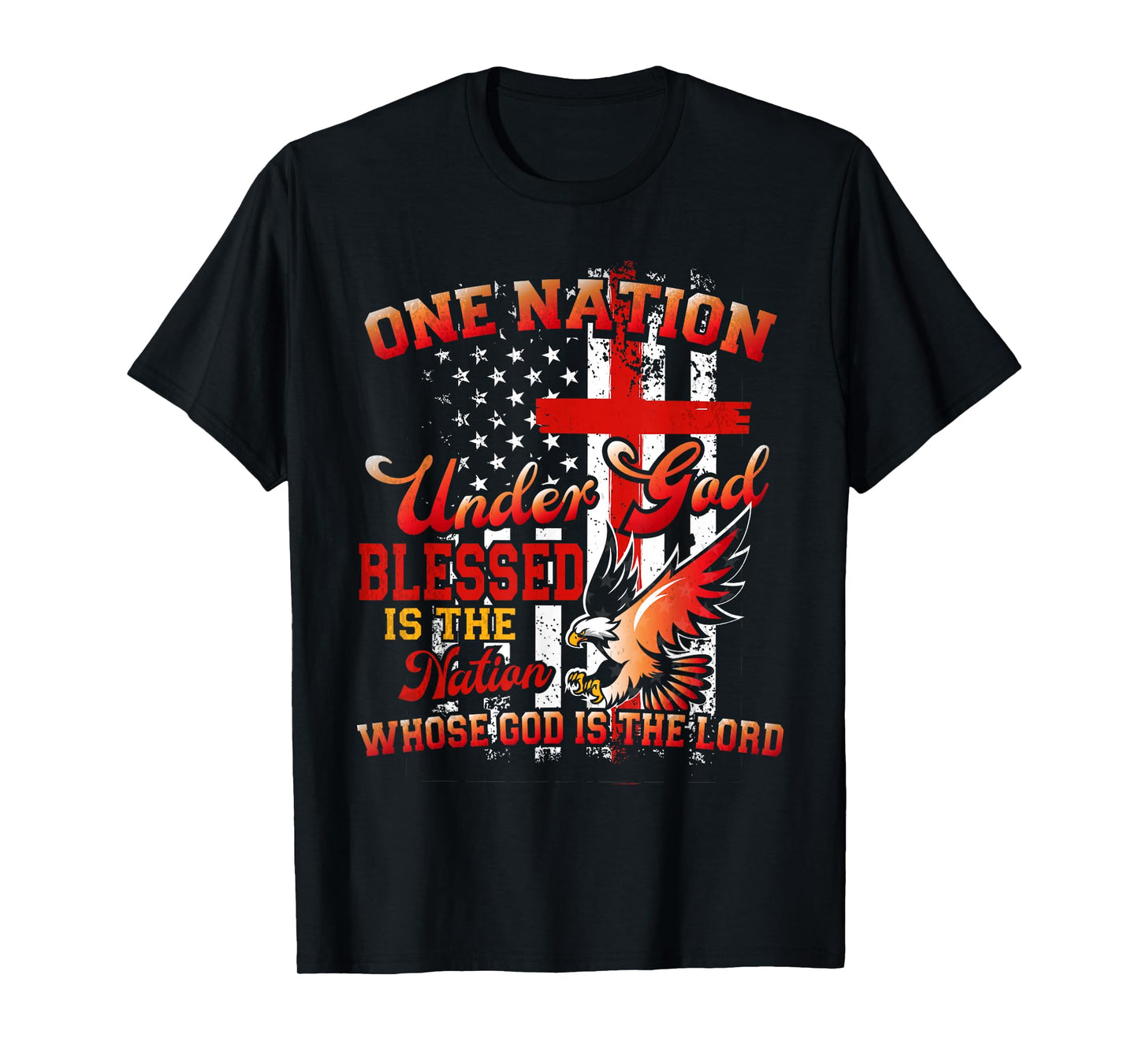 One Nations Under God Shirt Religious Under God Jesus Flag T-Shirt