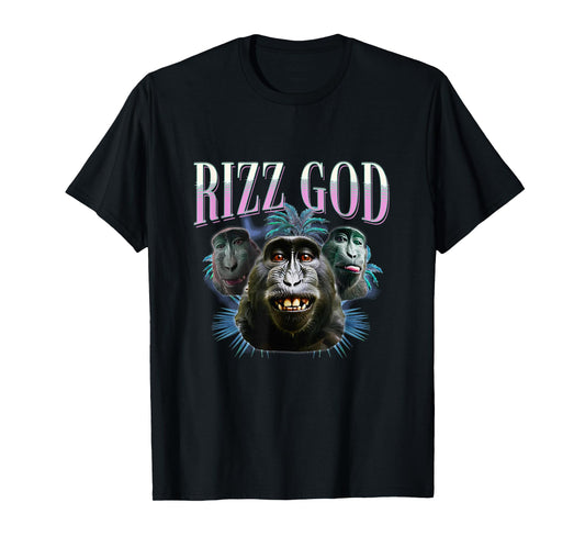 Rizz God Funny Monkey Rizzler Meme Skibidi Sigma Teen Boy T-Shirt