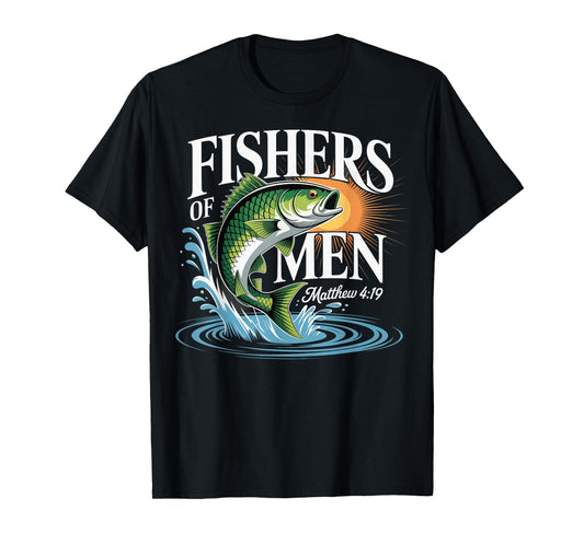 Fishers of Men Matthew 4-19 Bible Christian Fishing Lover T-Shirt