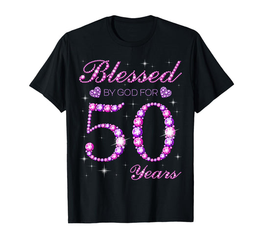 Blessed by God for 50 Years Old 50th Birthday Party T-Shirt