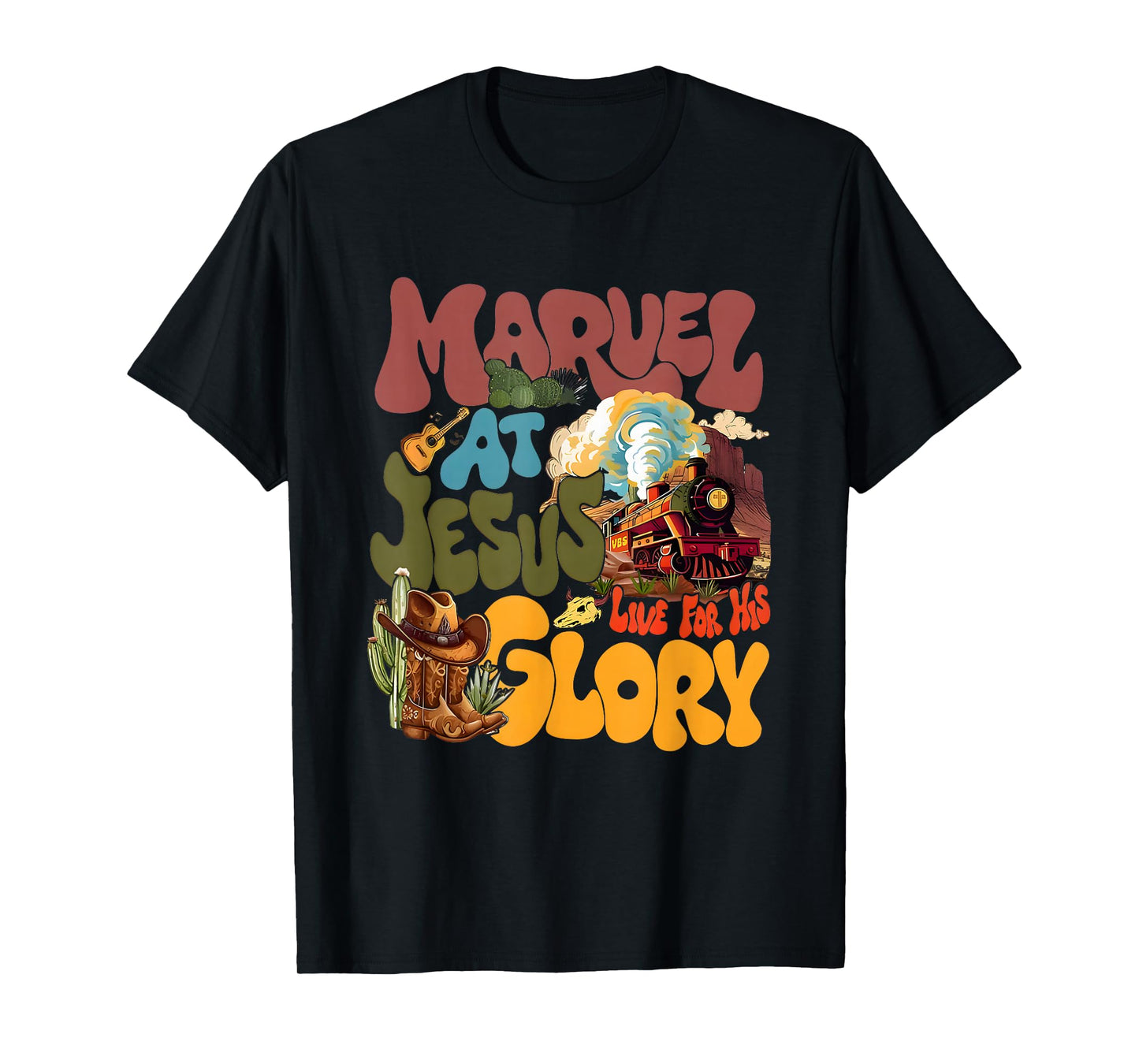 Christian Camp VBS 2025 Wonder His Glory Junction Train T-Shirt