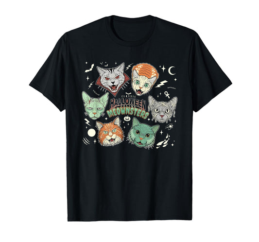Classic Halloween Feline meownsters T-Shirt