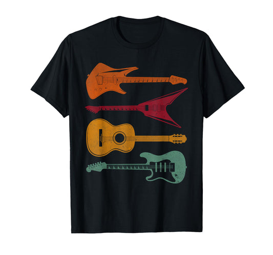 Colorful Guitar Silhouette Art for Rock Music Fans Guitarist T-Shirt