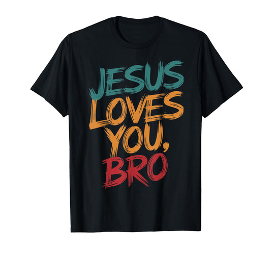 Funny Christian Boy Jesus Loves You Bro Christ King Saves Me T-Shirt
