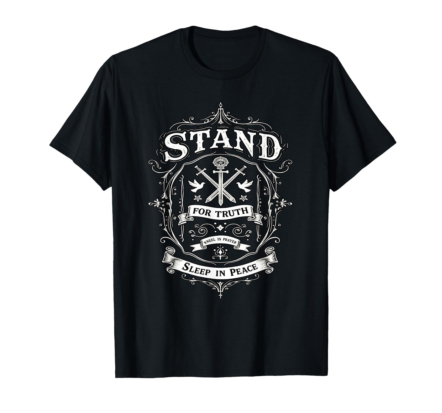 Stand for Truth Kneel in Prayer Sleep in Peace Vintage T-Shirt