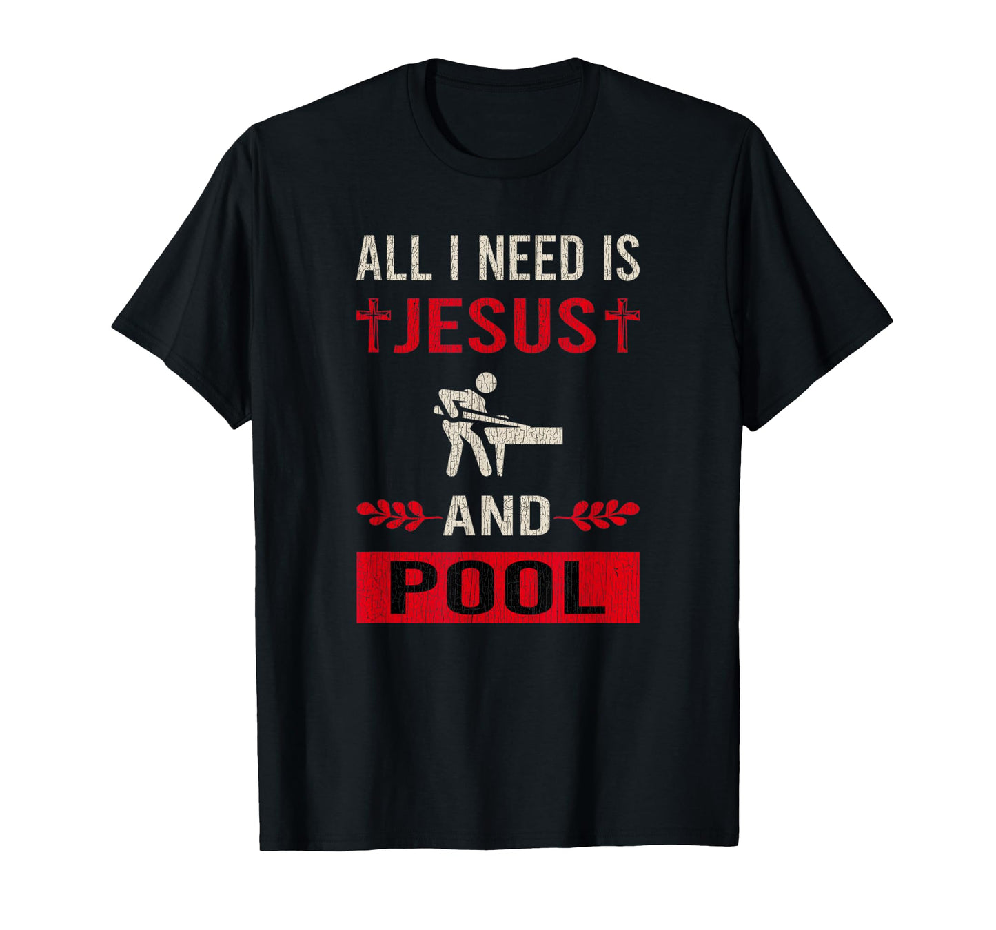 Vintage I Need Jesus And Pool Billiards Funny Game Relax T-Shirt