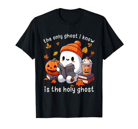 The Only Ghost I Know is The Holy Ghost Halloween Book Lover T-Shirt