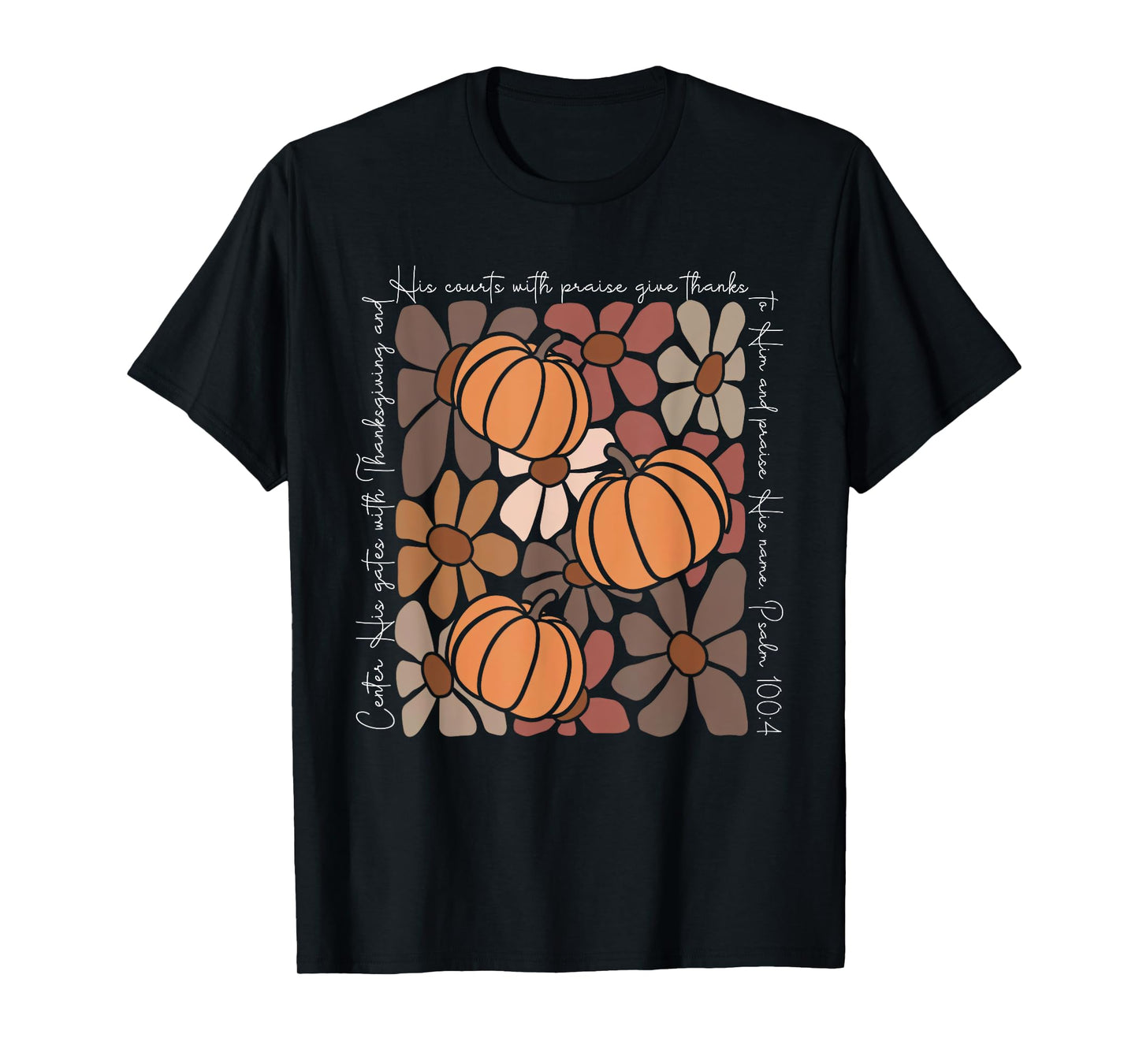 Christian Thanksgiving Bible Verse Pumpkin Turkey Christian T-Shirt