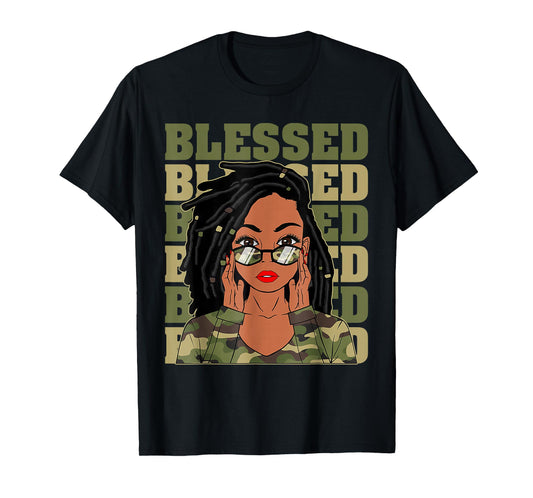 Blessed Black Woman Afro African American Christian Saying T-Shirt