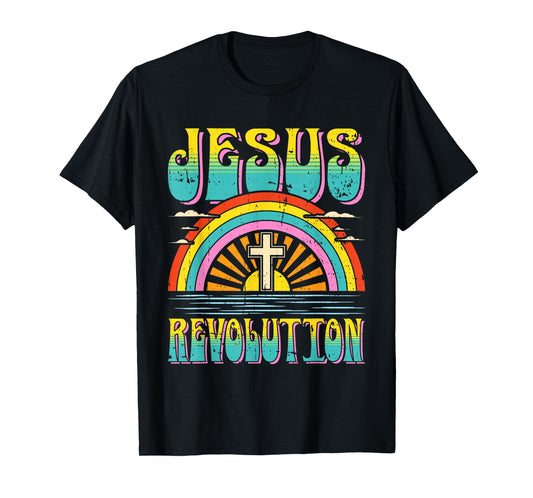 Jesus Revolution Faith Retro Groovy Christian T-Shirt